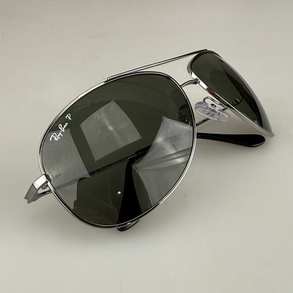 Ray-Ban Sunglasses RB 3293 004/9A Silver Polarized Aviator Pilot New + Case - Picture 12 of 13
